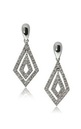 9ct white gold .18ct diamond drop earrings from Walker and Hall Jeweller - Walker & Hall