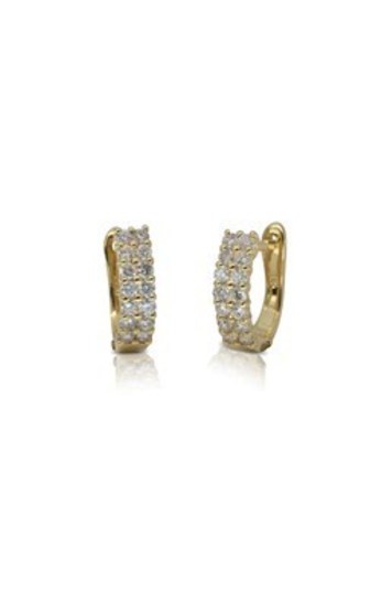 18ct yellow gold .50ct two row diamond huggie hoops from Walker and Hall Jeweller - Walker & Hall