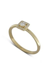 18ct yellow gold .10ct round brilliant cut diamond ring from Walker and Hall Jew…