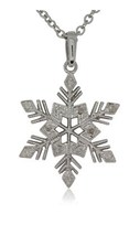 9ct white gold .04ct diamond snowflake pendant from Walker and Hall Jeweller - W…