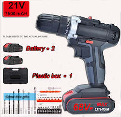 21V 7500mAh Electric Cordless Drill Lithium Battery Rechargeable Screwdriver