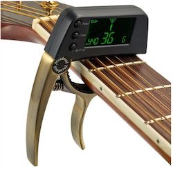 Electronic Guitar Tuner Bass Tuner Tone Generator Clip-on Acoustic Capo 2-In-1
