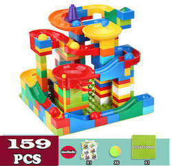 159 Pcs Marble Run Building Blocks, Maze Balls Track Funnel Slide Toys for Kids …