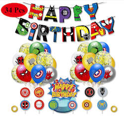 34Pcs/Set  Marvel The Avengers Captain America balloon Party Set