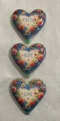 Hearts: Decoupaged  Hanging Heart-Set of 3
