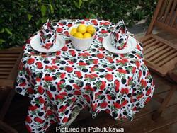 Wool textile: Pohutukawa cafe set - tablecloth &. Napkins