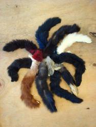 Wool textile: Possum fur tails (set of 10)