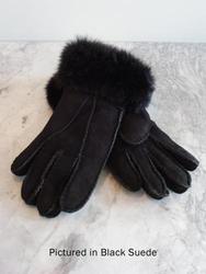 Possum fur trimmed gloves