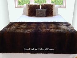 Wool textile: Possum fur half bed throw - double