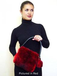 Wool textile: Possum fur pompom bag