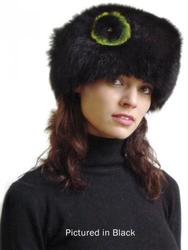 Wool textile: Possum fur cossack hat with rose