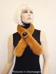 Wool textile: Possum fur roll collar with rose