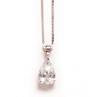 Products: Teardrop Cubic Zirconia Sterling Silver Pendant