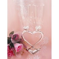 Joined Heart Wedding Champagne Flutes