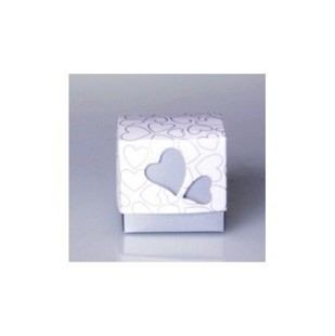 Heart Silver/white Wedding Box