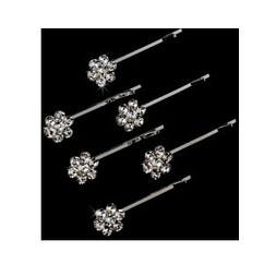 SILVER CLEAR BOBBY PIN - Pkt 6