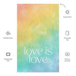 Event, recreational or promotional, management: Love is Love Rainbow Wedding Flag