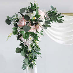 Event, recreational or promotional, management: DIY Real Look 2-piece Pink Floral Arch Decor