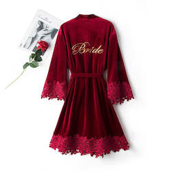 Event, recreational or promotional, management: Velour Lace Bridal Robe
