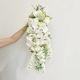 DIY Real Look Cascading White Orchid Bridal Bouquet