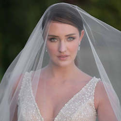 Event, recreational or promotional, management: Elegance Unveiled: Two-Tier Cathedral Bridal Veil with Long Blusher