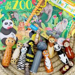 Animal Pegs: Zoo animals mixed sizes