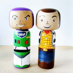 Character Pegs: Extra large kokeshi style character pegs