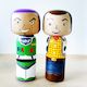 Extra large kokeshi style character pegs