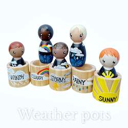 Weather pegs and pot set