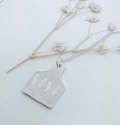 Necklace: Sterling Silver Cattle Tag