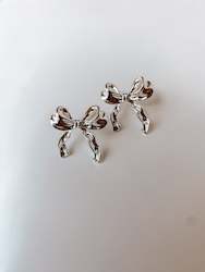 Earrings: Sterling Silver Bow Studs
