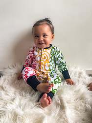Clothing: Zion/Rasta - Defined Colour - Long Sleeve Onesie