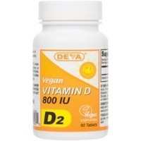 Deva Vegan Vitamin D2 800 IU 90 tabs Deva Nutrition