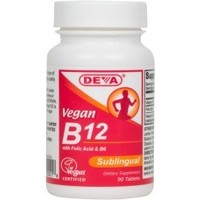 Health supplement: Deva Sublingual Vitamin B12 - 1000 mcg 90 tabs Deva Nutrition