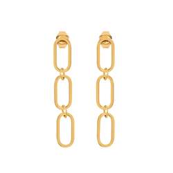 Revival Chain Link Earrings Gold