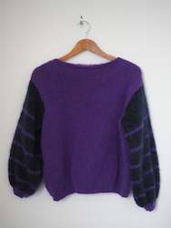 Hand Knits: Hand knit jumper - purple + indigo