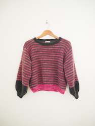 Hand knit jumper - Rhubarb