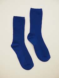 Socks: S O K K E N Ribbed socks - Indigo