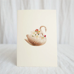 Sale: Hydrangea Ranger Card - Swan and Blossoms