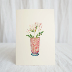 Hydrangea Ranger Card - Jasmine in glass vase