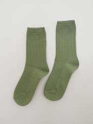 Socks: S O K K E N Waffle socks - Pistachio