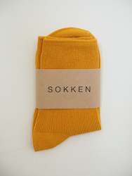 Socks: S O K K E N Ribbed socks - Honey