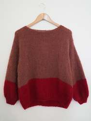 Hand knit jumper - Mulberry