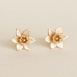Jewellery manufacturing: Daffodil Stud Earrings/ 14ct Gold Plated