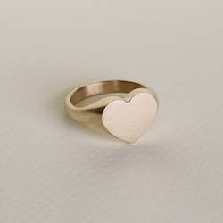 Heart Signet Ring/ 9ct Yellow Gold