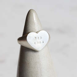 Jewellery manufacturing: Heart Signet Ring/ Custom Stamping