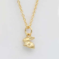 Rabbit Charm Necklace/ 14ct Gold Plated