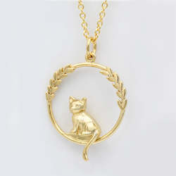 Cat Necklace/ 14ct Gold Plated