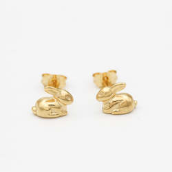 Rabbit Stud Earrings/ 14ct Gold Plated