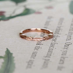 Jewellery manufacturing: Leaf Ring/ 9ct Rose Gold
